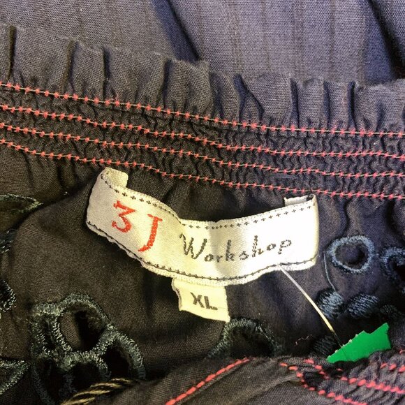 3J Workshop Navy Eyelet Embroidered Tunic Dress, Size XL - Picture 6 of 7